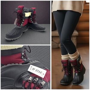 Cozy Winter Snow Boots Waterproof Quilted Insulated Warm TF STAR Size 11 Women